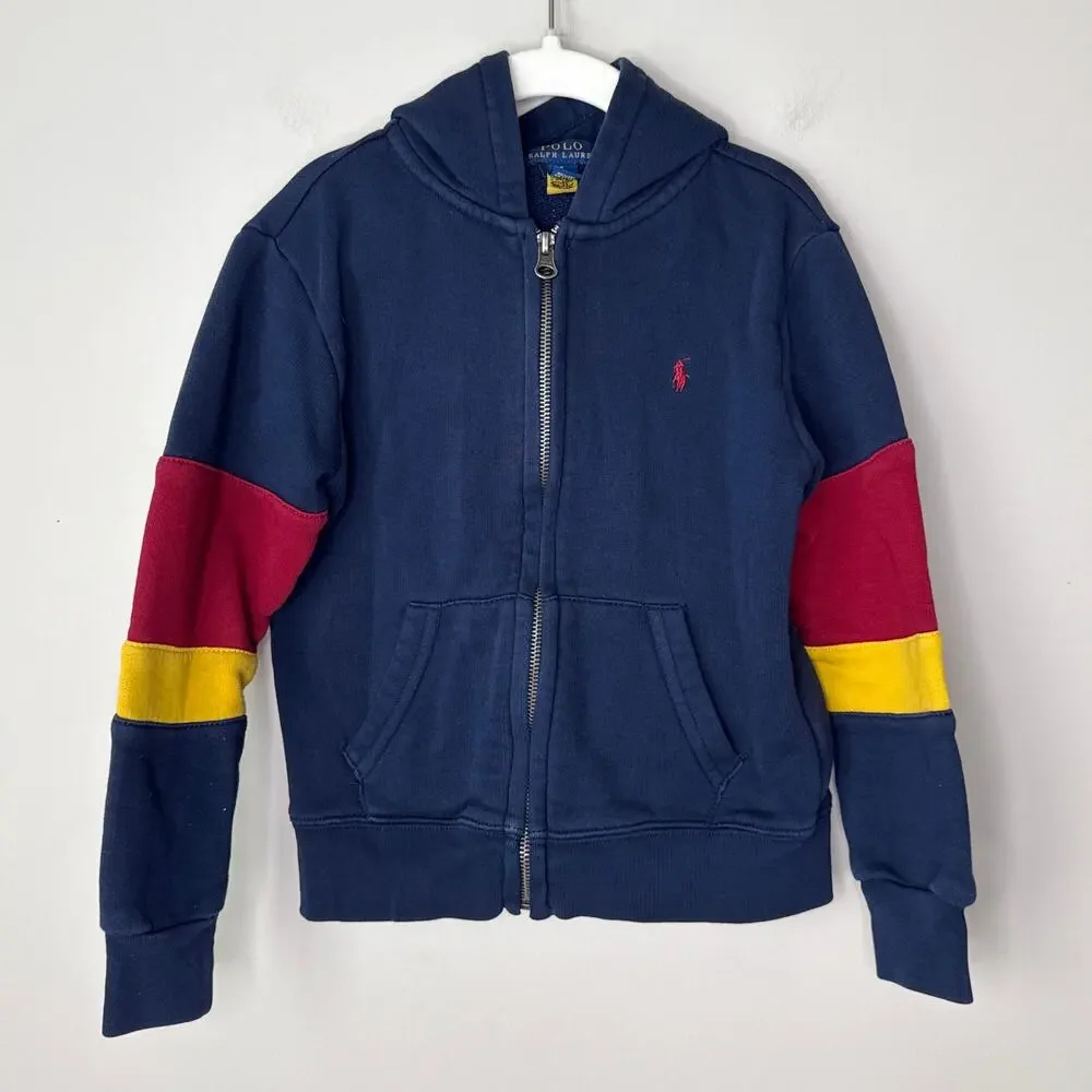 Polo Ralph Lauren Toddler Boys' Full Zip Hooded Sweatshirt SZ 5 Embroidered Logo